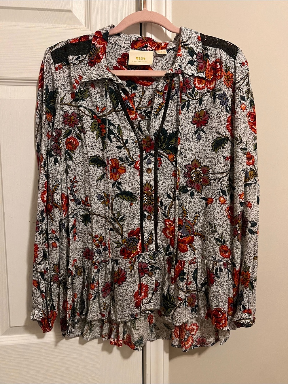 Anthropologie Maeve Janie flounced peasant blouse